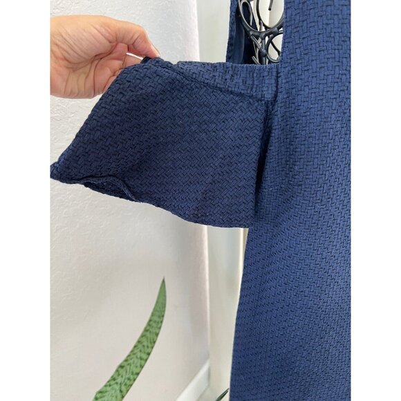 J.Crew Navy Off-Shoulder Textured Knit Mini Dress With Ruffle Sleeves size XL - Picture 4 of 7